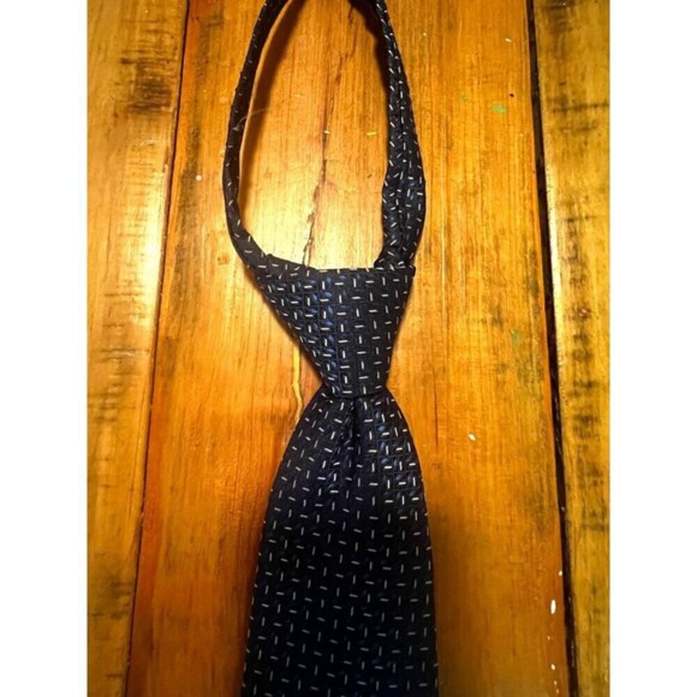 Bellagio Handmade Italian‎ Necktie - 100% Microfiber Navy Blue Patterned